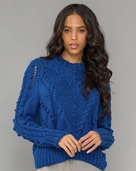 Maglione con Punto in Rilievo e Trecce