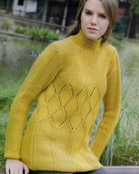 Maglione con Сollo alto e Punto a Rombi
