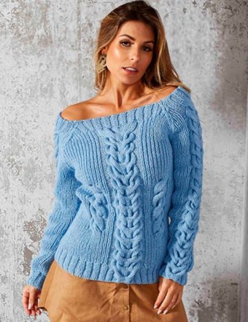 Maglione con Treccia centrale