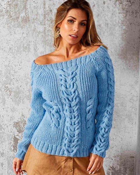 Maglione con Treccia centrale