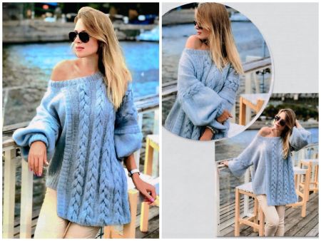 Maglione con Punto Treccia
