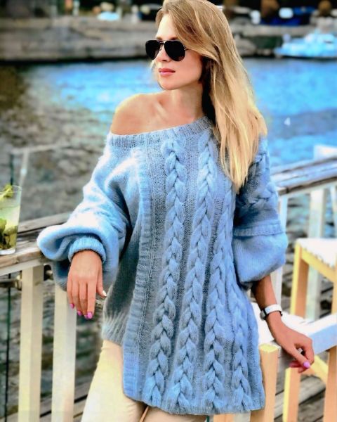 Maglione con Punto Treccia