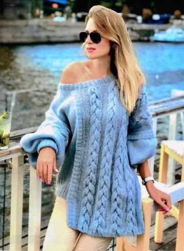 Maglione con Punto Treccia