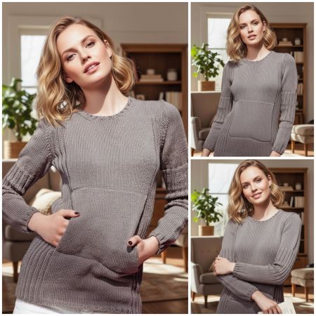 Maglione con tasca a muffola