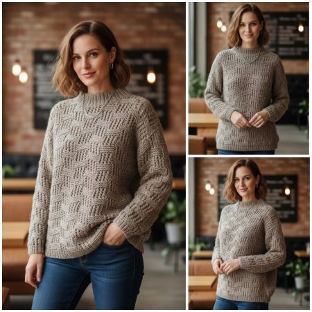 Maglione con Punto a scacchiera
