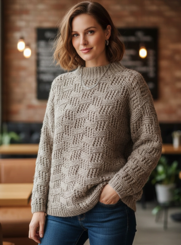 Maglione con punto a scacchiera