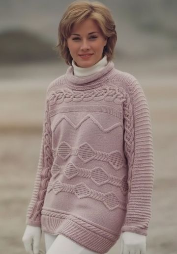 Maglione lavorato ai ferri da lato a lato