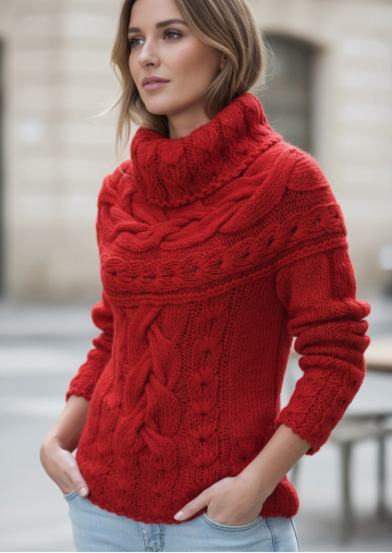 Maglione con sprone rotondo