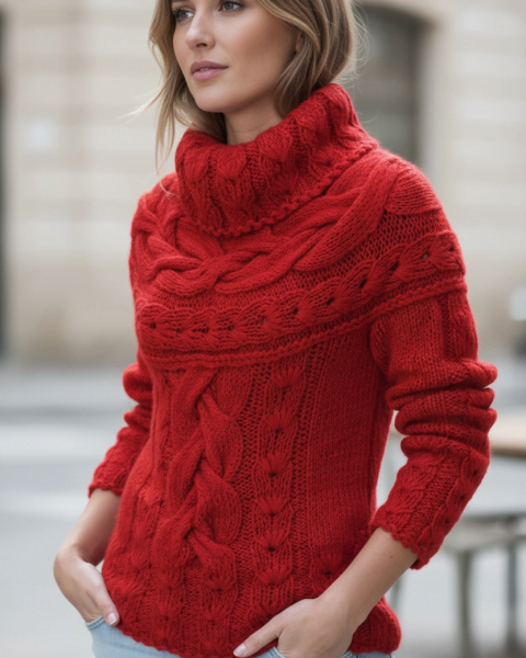 Maglione con sprone rotondo