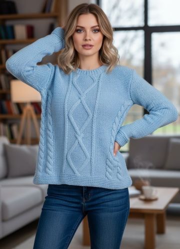 Pull a punto rombi con trecce