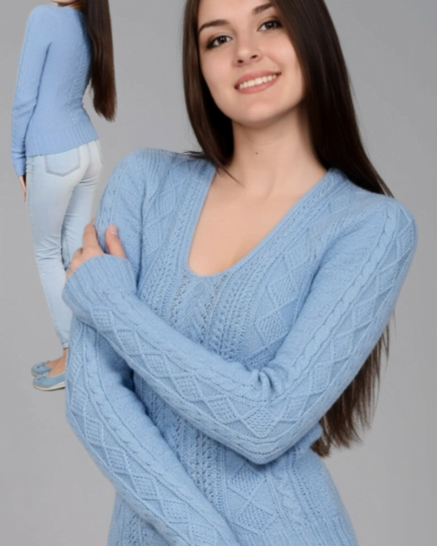 Pull con una combinazione di punto fantasia