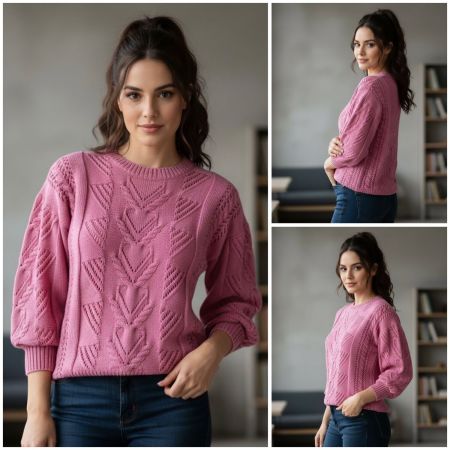 Pullover Traforato con Trecce