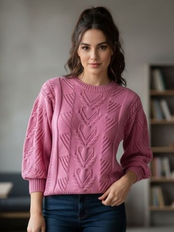 Pullover Traforato con Trecce