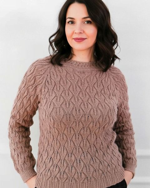Pull raglan con Punto Foglie