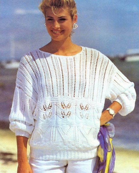 Pull Traforato con Punto Foglie