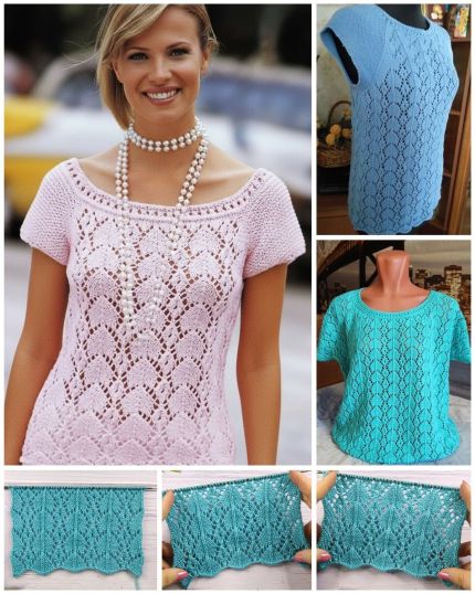Pull estivo raglan a punto traforato