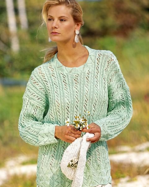 Pull con Strisce Traforate ai ferri