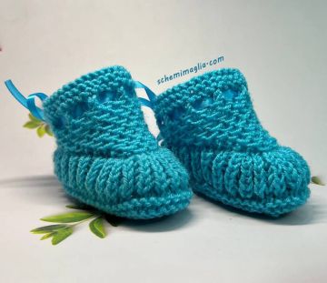 Scarpine per Neonati lavorate ai ferri