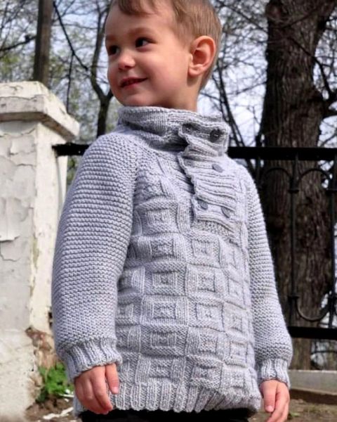 Maglione per ragazzo a punto in rilievo