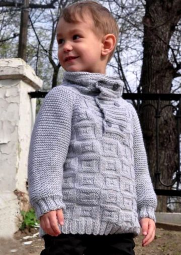 Maglione per ragazzo a punto in rilievo