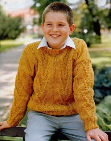 Pullover per ragazzo a punto fantasia