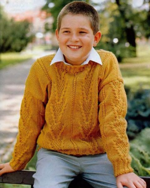 Pullover per ragazzo a punto fantasia