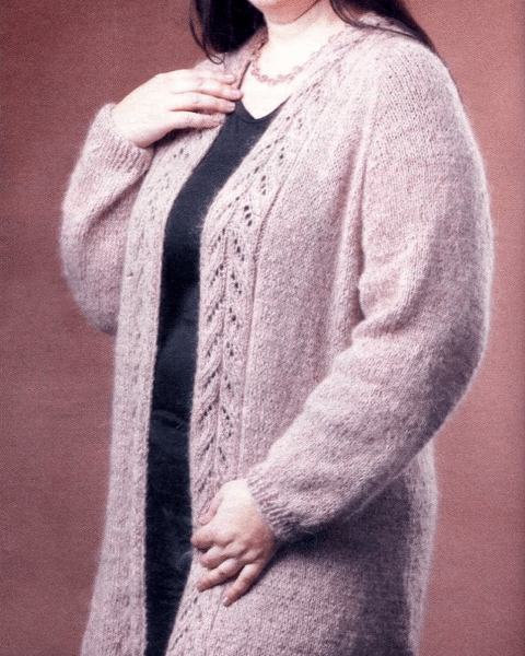 Cardigan con bordo ajour
