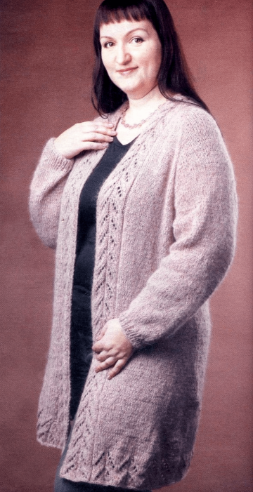 Cardigan con bordo ajour