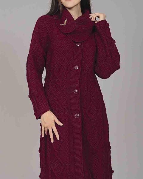 Cappotto con rombi a punto grana di riso