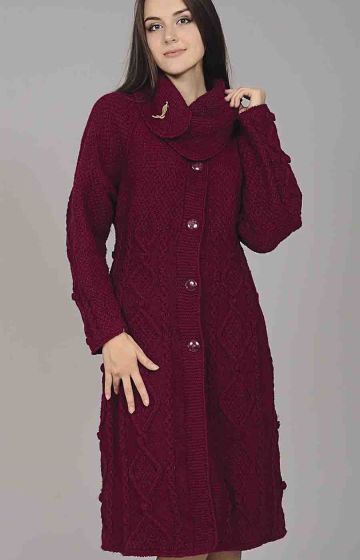 Cappotto con rombi a punto grana di riso