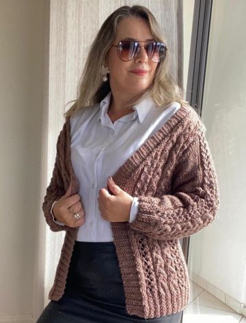 Giacca con Punto Trecce Traforate