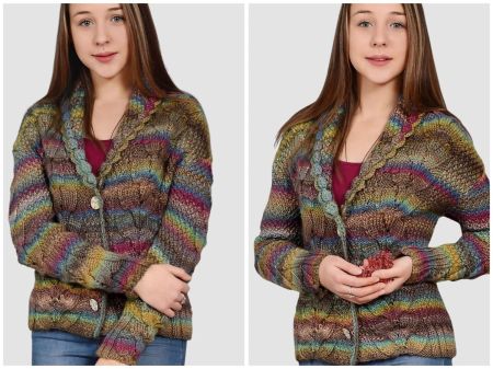 Cardigan a Punto Perla e Trecce