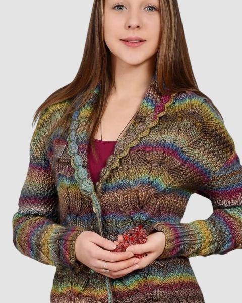 Cardigan a Punto Perla e Trecce