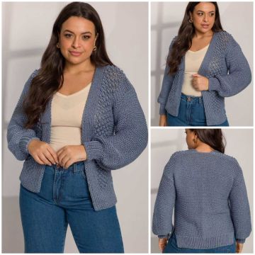Cardigan con punto fantasia