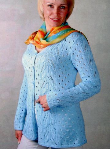 Giacca ajour in azzurro
