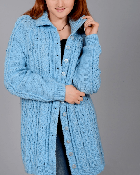 Cardigan a punto treccia fantasia