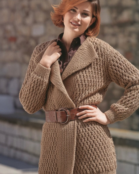 Cardigan con bordi larghi