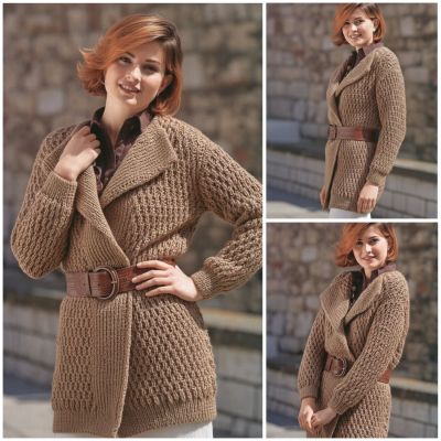 Cardigan con ampie fascette