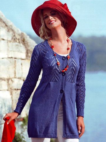 Cardigan con sprone ajour