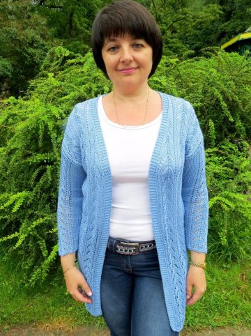 Cardigan con fasce ajour