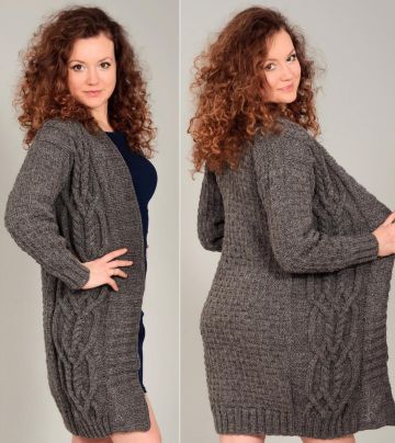 Cardigan con punto Aran