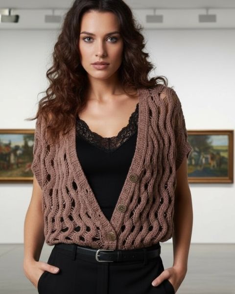 Gilet con punto a scala