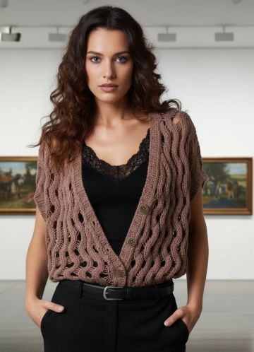 Gilet con punto a scala