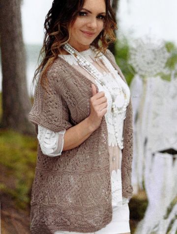 Gilet con una combinazione di punto ajour