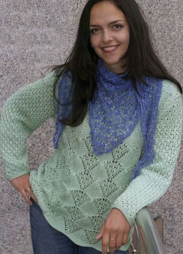Pull con una combinazione di punto ajour
