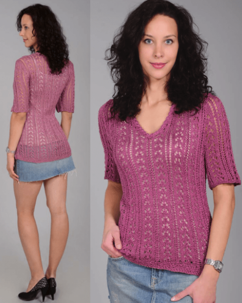 Pull ajour con scollo a V