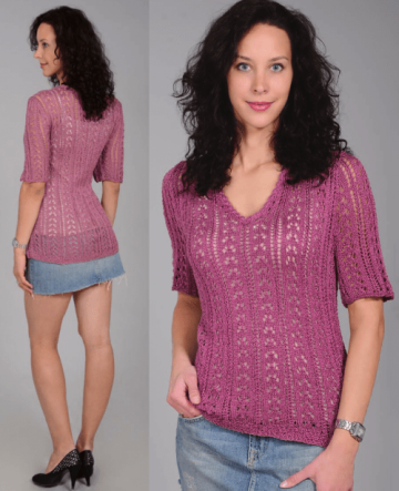 Pull ajour con scollo a V