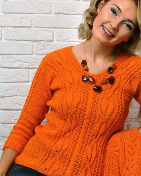 Pull con una combinazione di punto fantasia