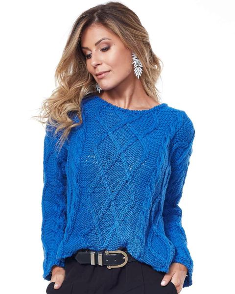 Pull a punto rombi con trecce