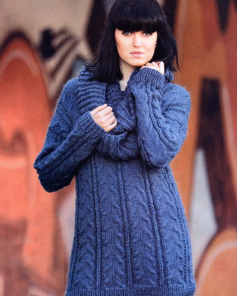 Pull lungo con punto in rilievo